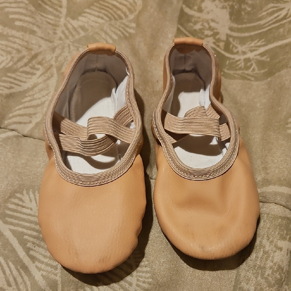 Stelle Leather Pink/Tan Ballet Flats 10 Kids